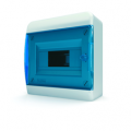Щит пластиковый распределительный навесной 8 мод. IP41 синяя прозрачная дверца Tekfor